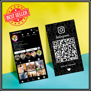 建築InstagramブラックQRコード 名刺