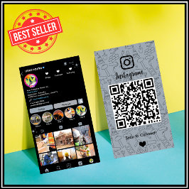 建築Instagram Dusty Blue QRコード 名刺