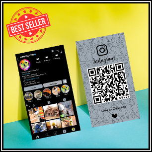 建築Instagram Dusty Blue QRコード 名刺