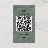 建築Instagram Sage Green QRコード 名刺 (裏面)