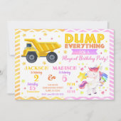 建設とユニコーンの共同誕生日招待状 招待状 (正面)