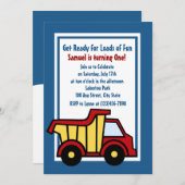 建設のおもしろダンプトラック 招待状 (正面/裏面)