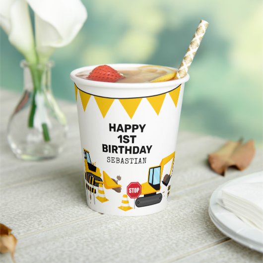 建設キッズの誕生日パーティー 紙コップ (インサイチュ)