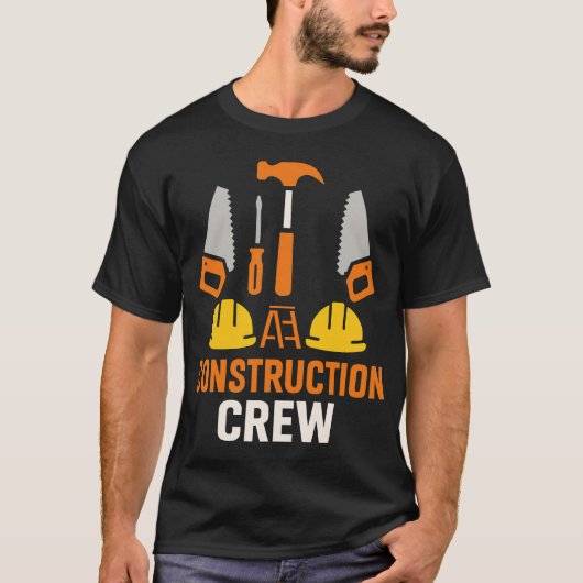 建設クルーの道具グラフィック Tシャツ (正面)