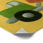 建設ダンプカーの保育園アート ポスター (角)