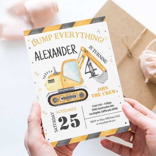 建設ダンプカー パーティー 招待状