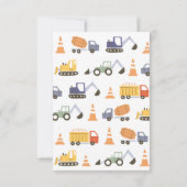 建設ダンプトラックの子供用バレンタインカード ノートカード (裏面)