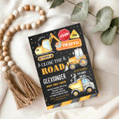 建設ダンプトラックの誕生日パーティー招待状 招待状