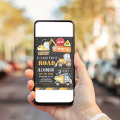 建設ダンプトラックの誕生日パーティー招待状 招待状