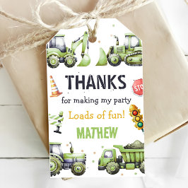 建設ダンプトラックショベル 1歳の誕生日 ギフトタグ