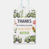 建設ダンプトラックショベル 1歳の誕生日 ギフトタグ (正面)