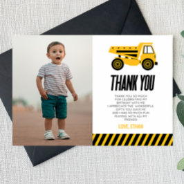 建設ダンプトラックブルドーザー誕生日パーティー サンキューカード