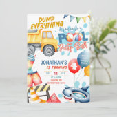 建設ダンプトラックプール誕生日パーティー 招待状 (スタンド正面)