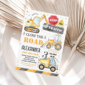 建設ダンプトラック少年誕生日招待状 招待状