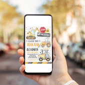 建設ダンプトラック少年誕生日招待状 招待状