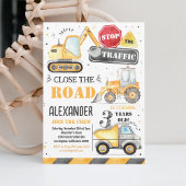 建設ダンプトラック少年誕生日招待状 招待状