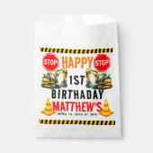建設ダンプトラック 1歳の誕生日パーティー フェイバーバッグ (正面)