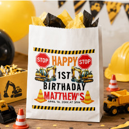 建設ダンプトラック 1歳の誕生日パーティー フェイバーバッグ