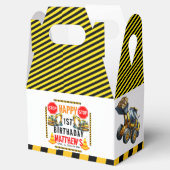 建設ダンプトラック 1歳の誕生日パーティー フェイバーボックス (オープン)