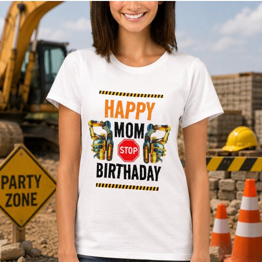 建設ダンプトラック 1歳の誕生日パーティー Tシャツ