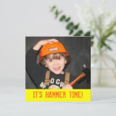 建設ツールテーマの誕生日招待状 招待状 (スタンド正面)