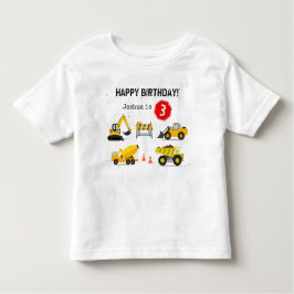 建設テーマのダンプトラック子供の誕生日 トドラーTシャツ
