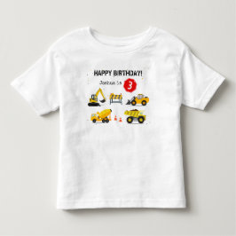建設テーマのダンプトラック 子供の誕生日 トドラーTシャツ