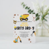 建設テーマの3歳誕生日招待状,, ,泥 招待状 (スタンド正面)