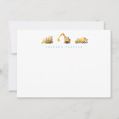 建設トラックのステーショナリー ノートカード 子供用 (正面)