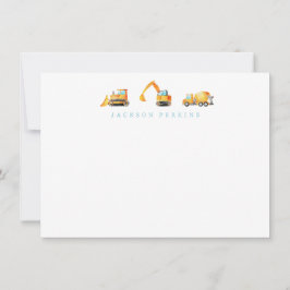 建設トラックのステーショナリー・ノートカード　子供用 ノートカード