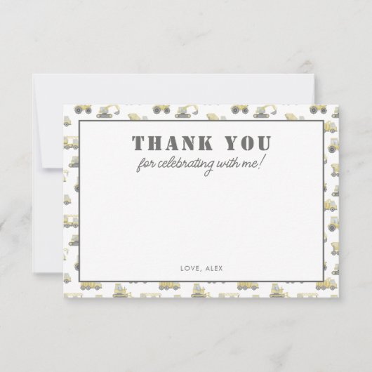 建設トラックの乗り物 男の子たち ありがとう (正面)