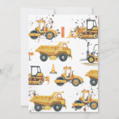 建設トラックの子供の誕生日お礼カード 招待状 (裏面)