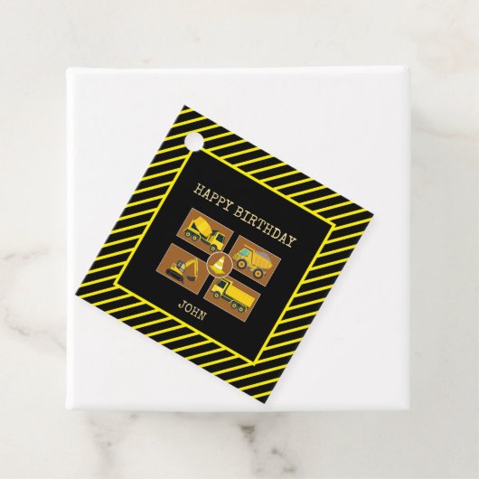 建設トラックの子供の誕生日パーティー飾り フェイバータグ (インサイチュ)