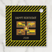 建設トラックの子供の誕生日パーティー飾り フェイバータグ (裏面)