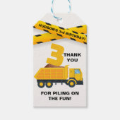 建設トラックの感謝タグ ギフトタグ (正面)