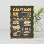 建設トラックの誕生日パーティー招待状 招待状 (スタンド正面)