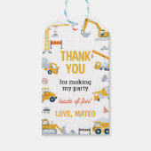 建設トラックの誕生日感謝ギフトタグ ギフトタグ (正面)