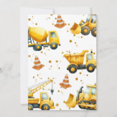 建設トラックの誕生日招待状 招待状 (裏面)