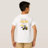 建設トラックの誕生日 | オーダーメイドのデコレーション Tシャツ (裏面フル)