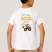 建設トラックの誕生日 | オーダーメイドのデコレーション Tシャツ (裏面)