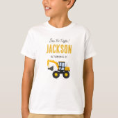 建設トラックの誕生日 | オーダーメイドのデコレーション Tシャツ (正面)