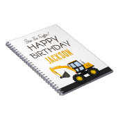 建設トラックの誕生日 | オーダーメイド装飾 ノートブック (右側)