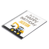 建設トラックの誕生日 | オーダーメイド装飾 ノートブック (左側)