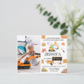 建設トラックをテーマにした誕生日 ポストカード (スタンド正面)