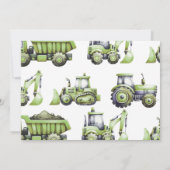 建設トラックショベル誕生日写真 サンキューカード (裏面)