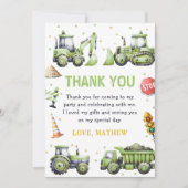 建設トラックショベル誕生日 サンキューカード (正面)