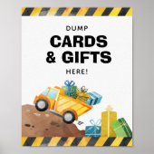 建設トラックダンプギフトはこちらパーティーサイン ポスター (正面)