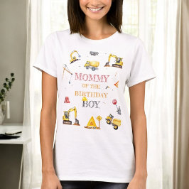 建設トラックテーマの男の子の誕生日パーティーのママ Tシャツ