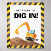 建設トラック掘り込みパーティーの看板 ポスター (正面)