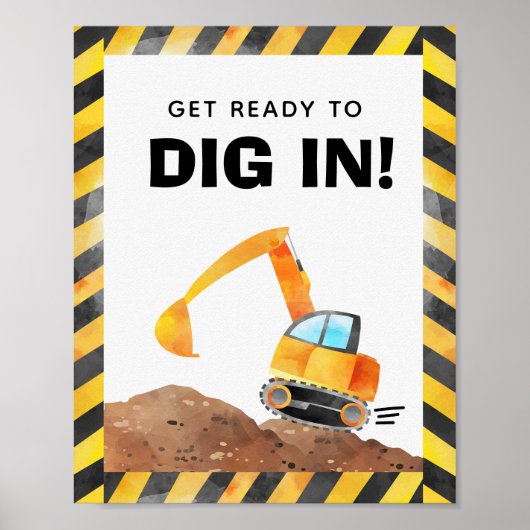 建設トラック掘り込みパーティーの看板 ポスター (正面)